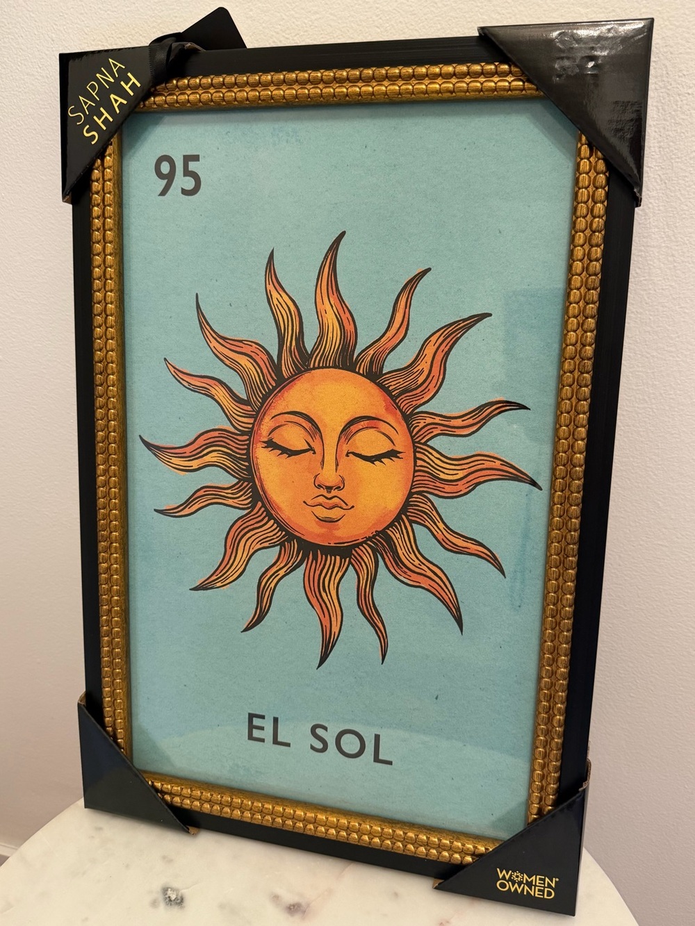 Sapna Shah El SOL Mexican Inspired Frames Loteria Card, 12x18